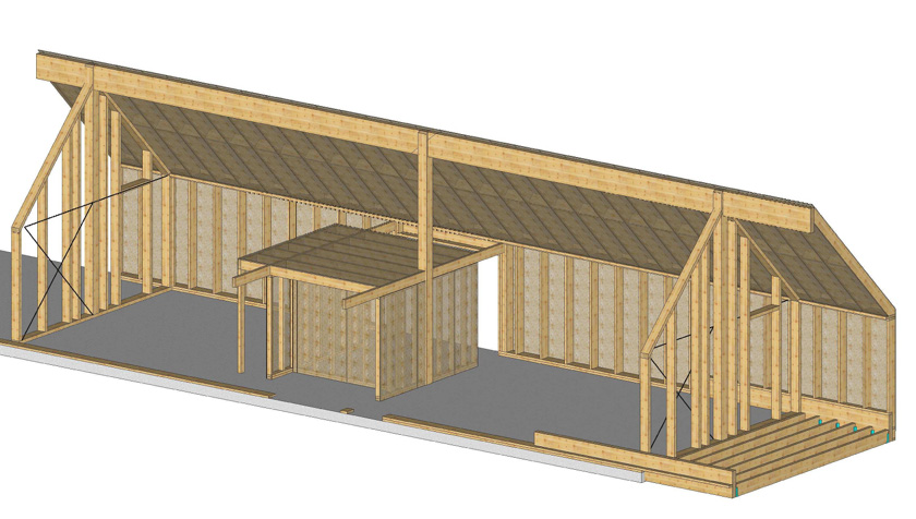 RVL architectes – Maison en bois – Axonométrie