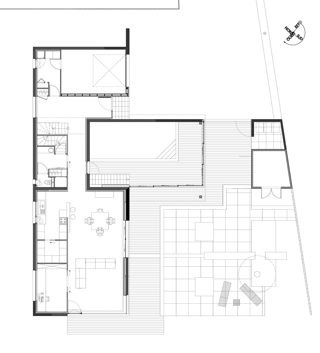 plan maison d'architecte avec piscine