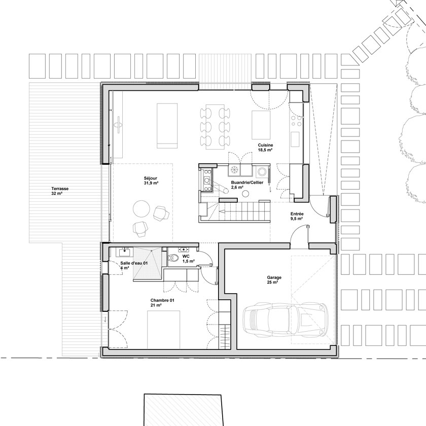 Avenier & Cornejo - Maison 2G - Plan du RDC