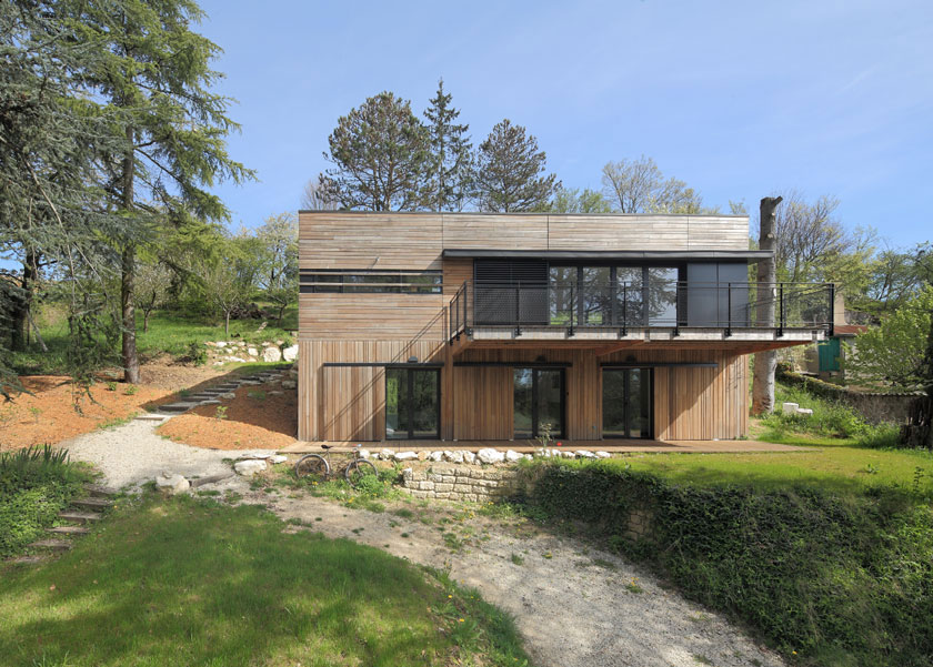 Maison MRZS de face - AAGB Atelier d'architecture Gilles Bertrand