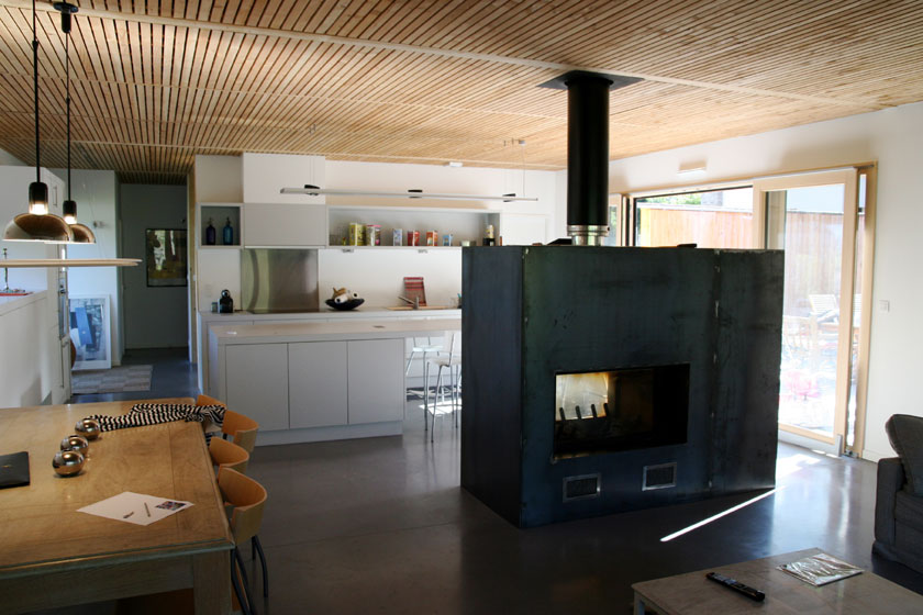 Maison B1 - Prax architectes - Séjour et cuisine