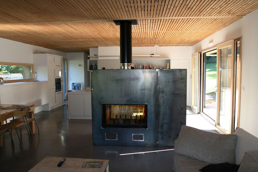 Maison B1 - Prax architectes - Poêle à bois