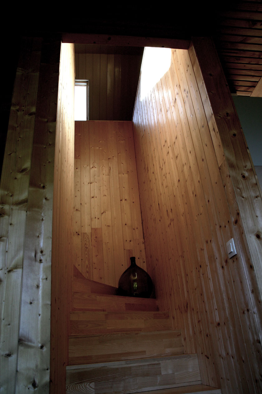 Maison B1 - Prax architectes - Escalier tout en bois