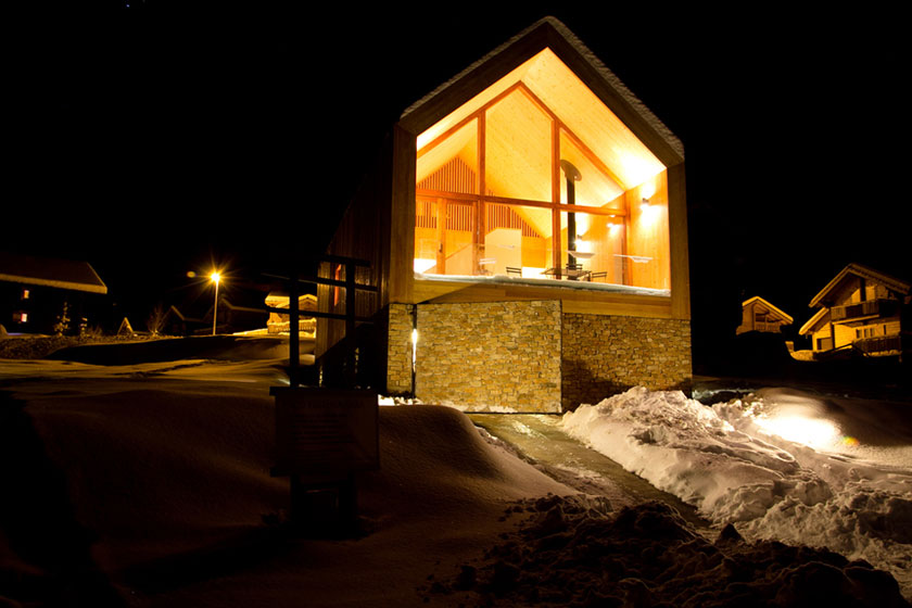 Frédéric Géraud architecte - Chalet contemporain de nuit